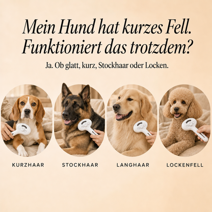 Fellsinn Nebelbürste™ für alle Felltypen: Kurzhaar, Stockhaar, Langhaar und Lockenfell