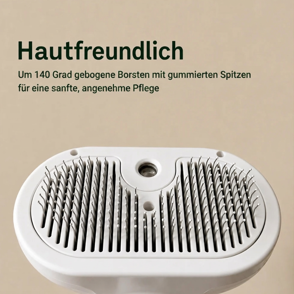 Hautfreundliche Borsten der Nebelbürste™ mit gummierten Spitzen, Nahaufnahme