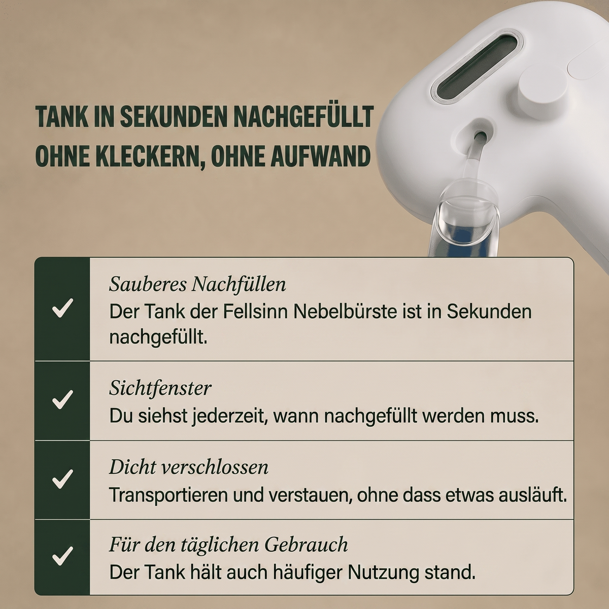 Fellsinn Pflegelösung Flasche, Nachfüllung für die Nebelbürste™